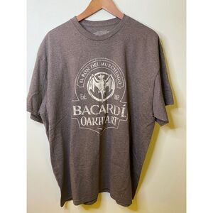 Bacardi Mens size X-Large Grey Official Logo Short sleeve Shirt